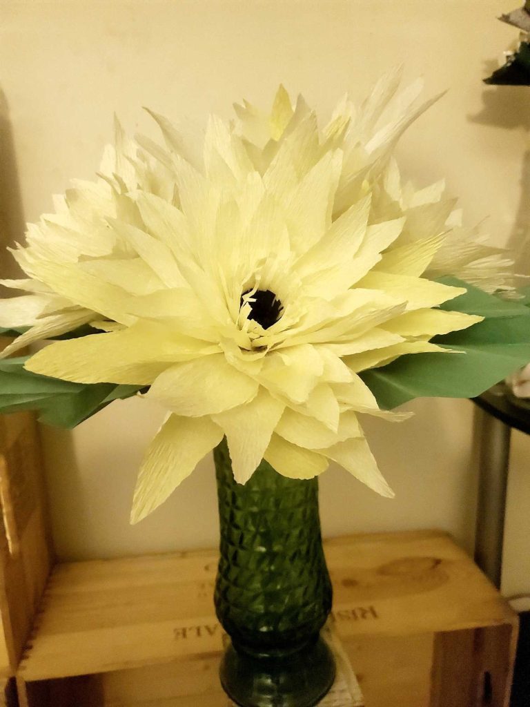Handmade Paper Dahlia - Paper Flower Bouquet - Large Paper Pom Pom Flower